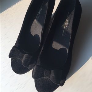 Melisa black velvet heels